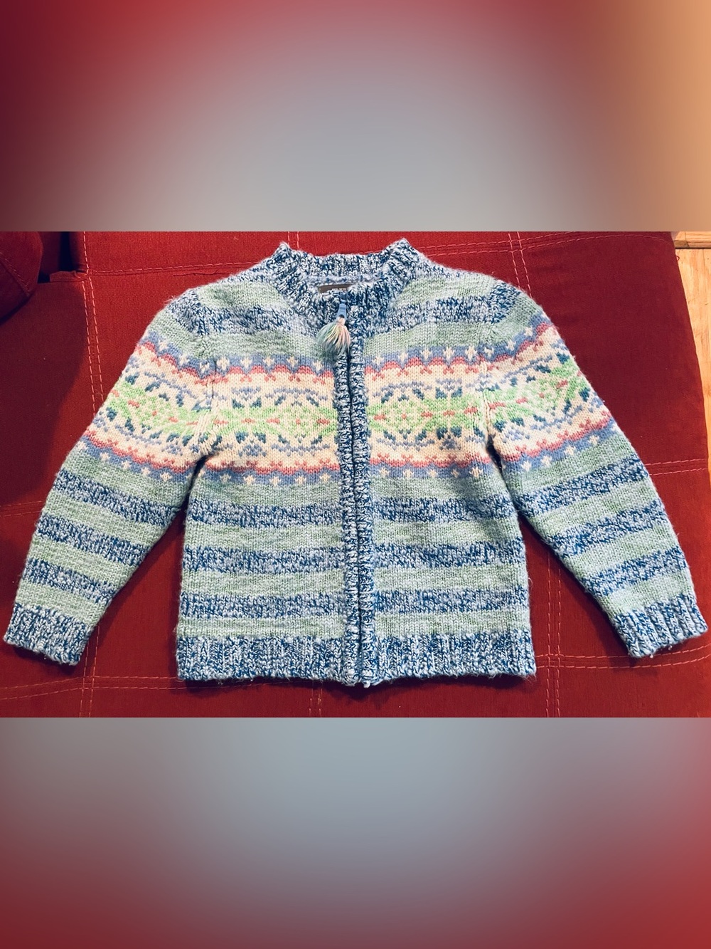 Child’s Woolrich Fair Isle Zip-Front Cardigan